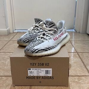 Adidas Yeezy Boost 350 V2 White/Black/Red "Zebra"- Men's 11.5